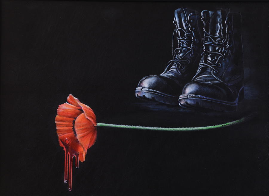 Poppy Painting - Fallen by Karl Hamilton-Cox Poppy Painting - Fallen by Karl Hamilton-Cox