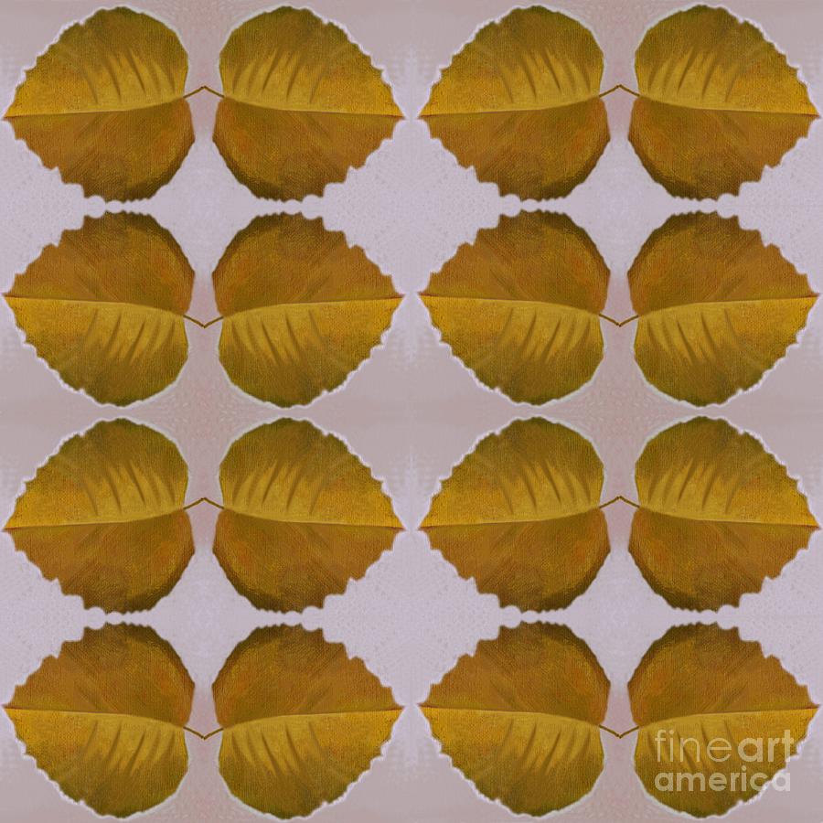 Fallen Leaves Arrangement In Yellow Digital Art by Helena Tiainen