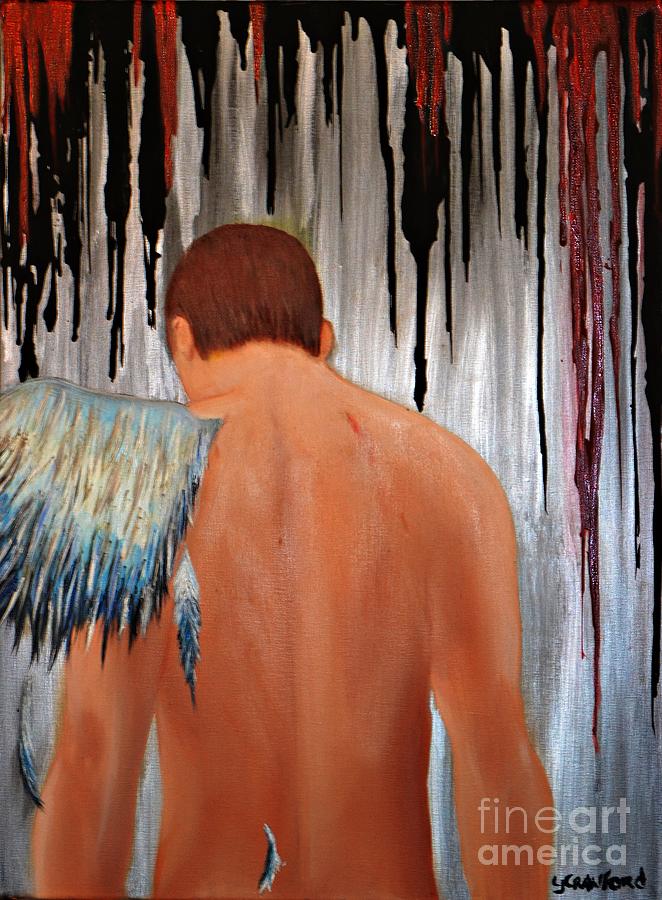 Angle Painting - Fallen by Lori Jacobus-Crawford