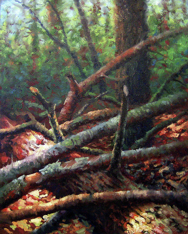 Fallen Oak Painting by Timothy Jones