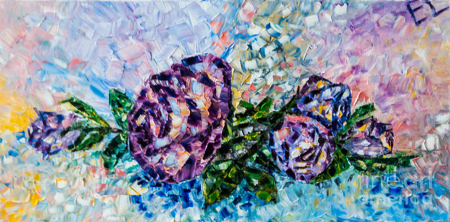 Impressionism Painting - Fallen Roses by Elena Lopatina
