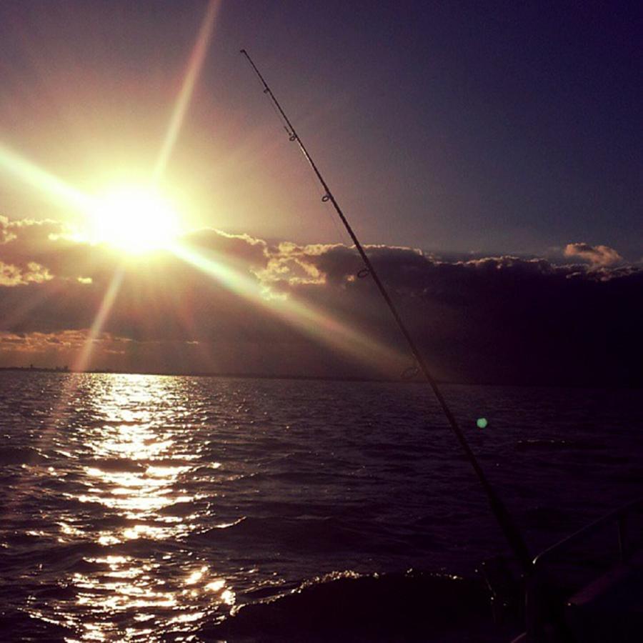 Sunset Photograph - Fall fishing by Ashley Milburn