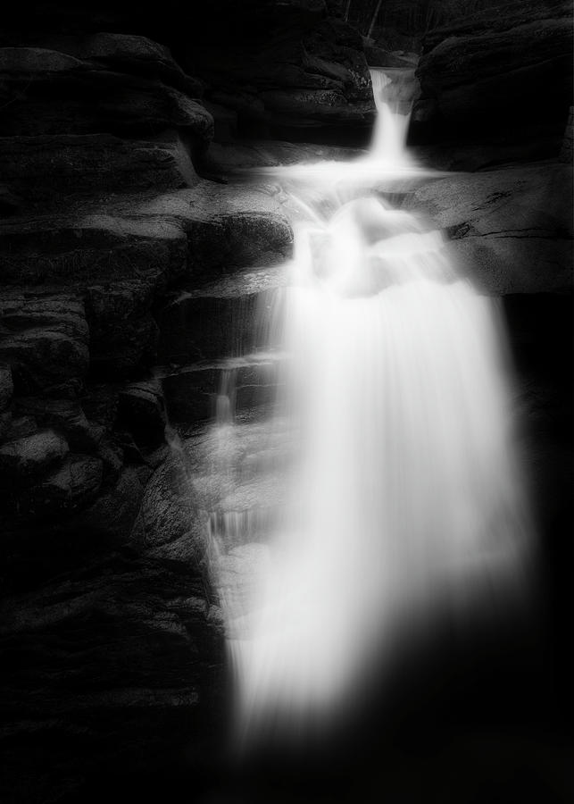 Falling Into the Abyss black and white Photograph by Bill Wakeley