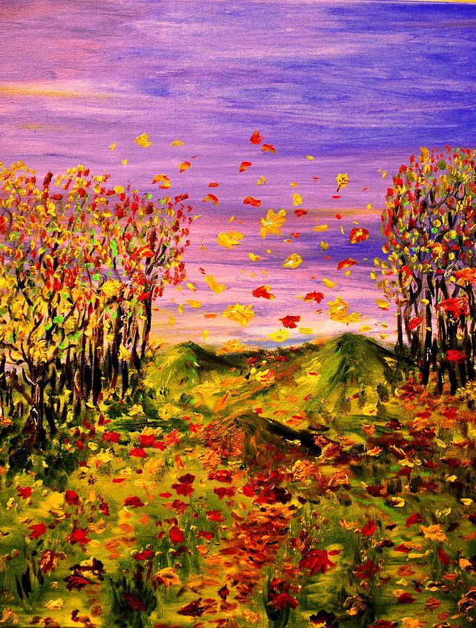 Falling Leaves Painting by Evelina Popilian