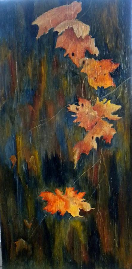 Falling Leaves Painting by Marti Idlet