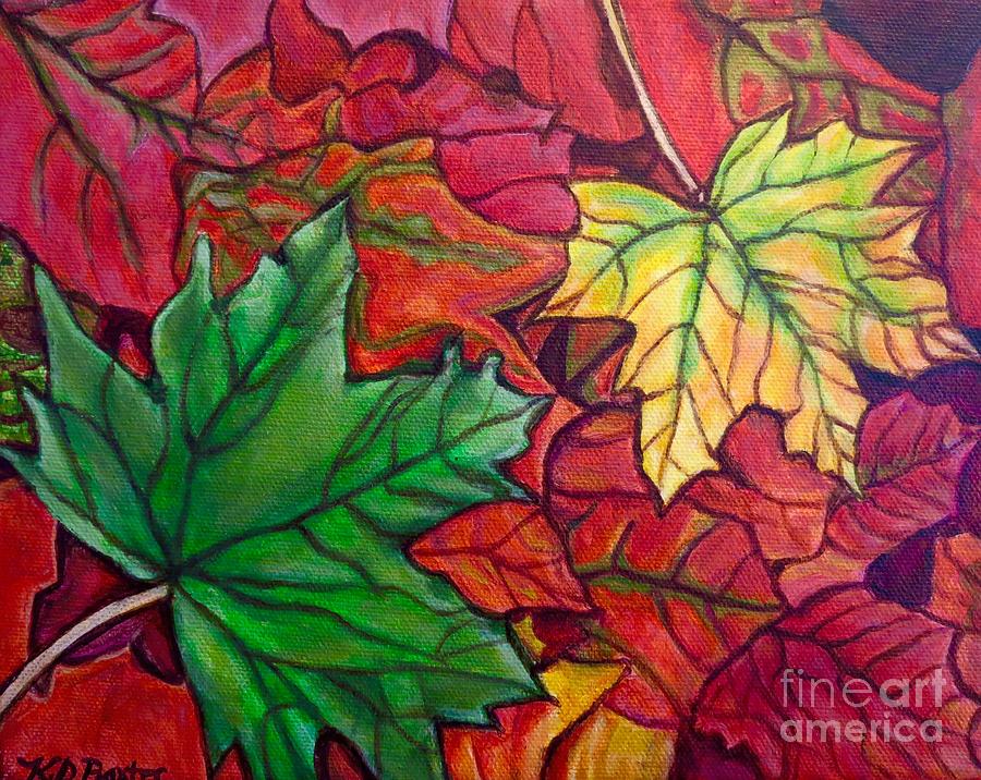 Falling Leaves I Painting Painting by Kimberlee Baxter