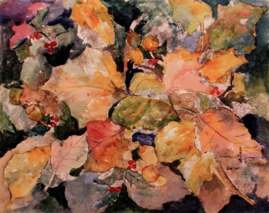 Landscape Painting - Falling Leaves by Sharon K Wilson 