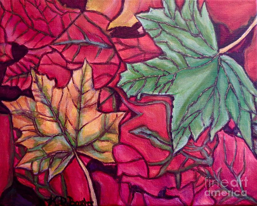 Falling Leaves Two Painting Painting by Kimberlee Baxter