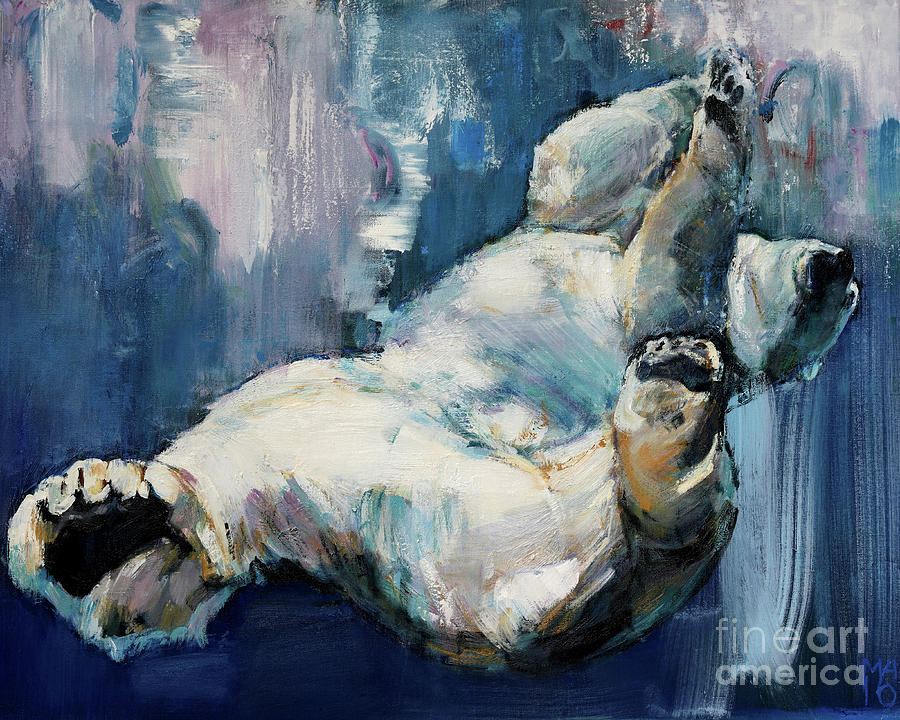 Polar Bear Painting - Falling by Mark Adlington