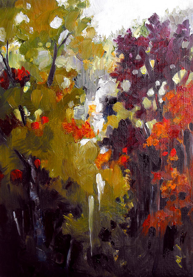 Landscape Painting - Falling Through Fall by Monica Linville