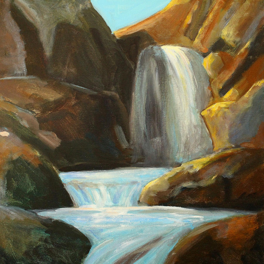 Falling Water Painting by Nancy Merkle