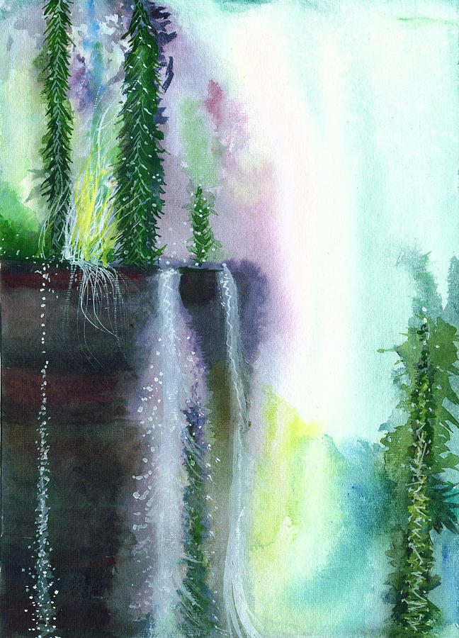 Falling waters 1 Painting by Anil Nene