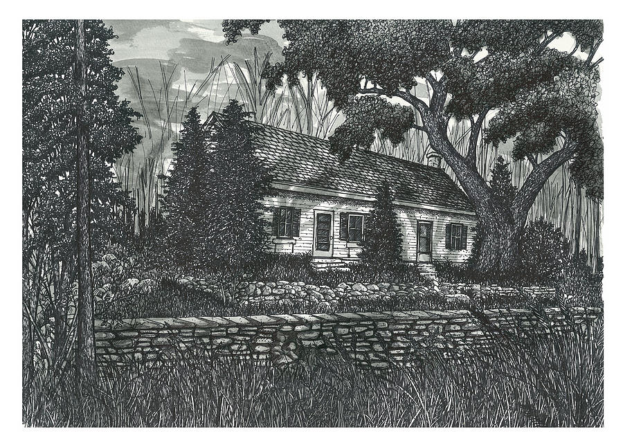Fallingbrook Farm House, Silvercreek Conservation Area Drawing by Jonathan Baldock