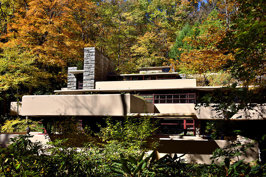 Fallingwater during Autumn Photograph by Brendan Reals