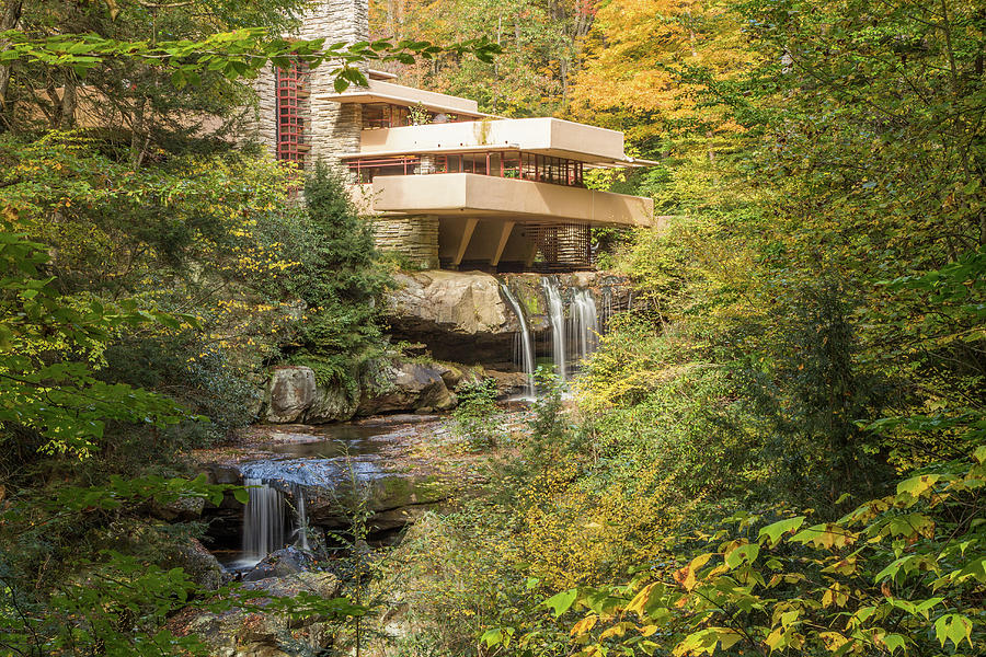 Architecture Photograph - Fallingwater Horizontal by Tom Weisbrook