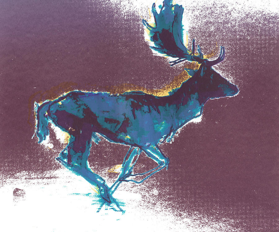 Fallow Buck Painting by Mark Adlington