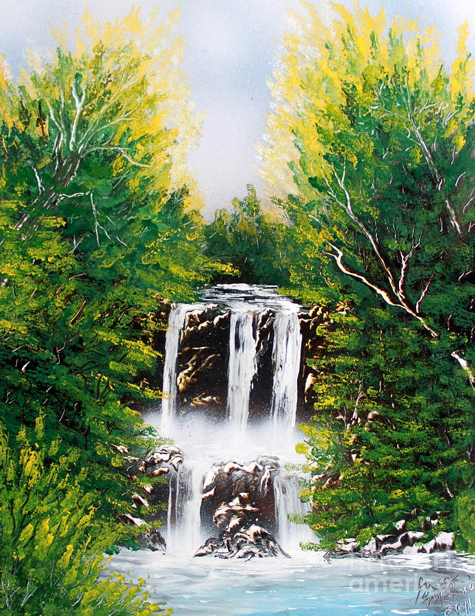 Falls 02 Painting by Greg Moores