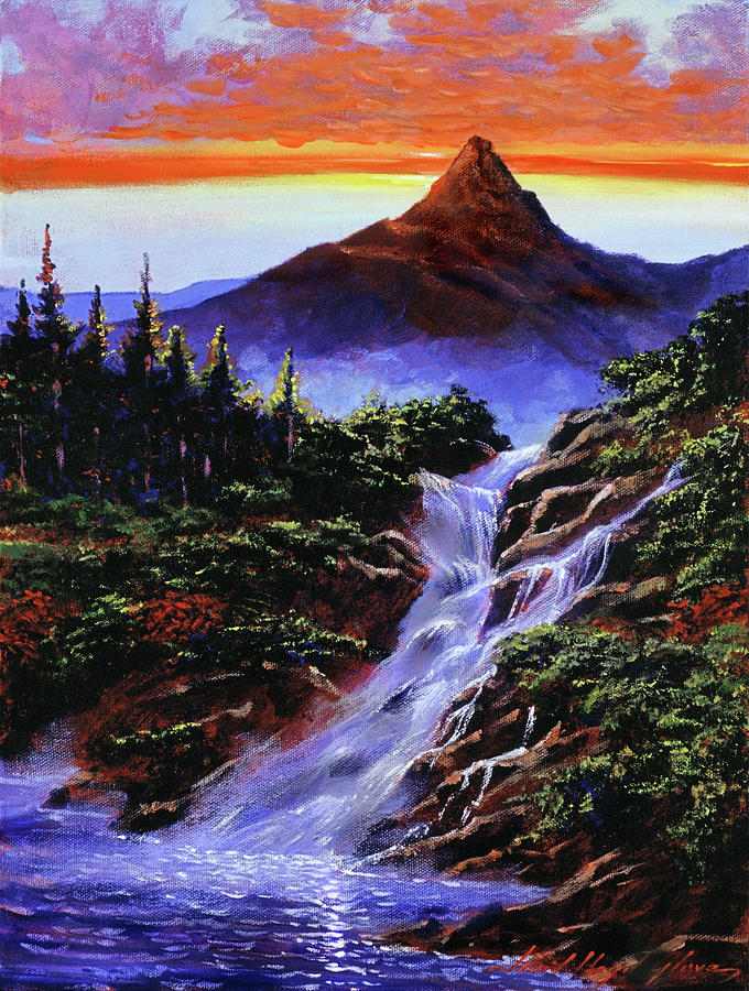 Falls At Monument Park Painting by David Lloyd Glover