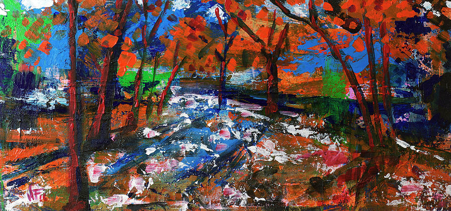 Fall Colors And First Snow Painting by Walter Fahmy