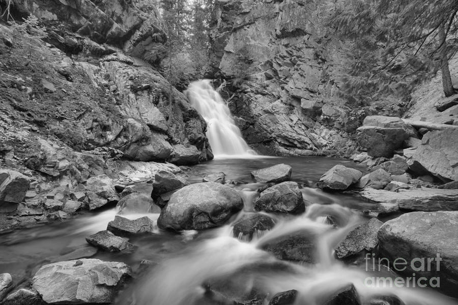 Falls Creek Falls Landscape Black And White Photograph by Adam Jewell