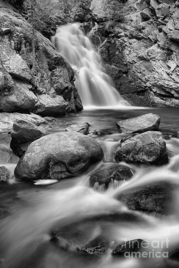 Falls Creek Falls Streams Black And White Photograph by Adam Jewell