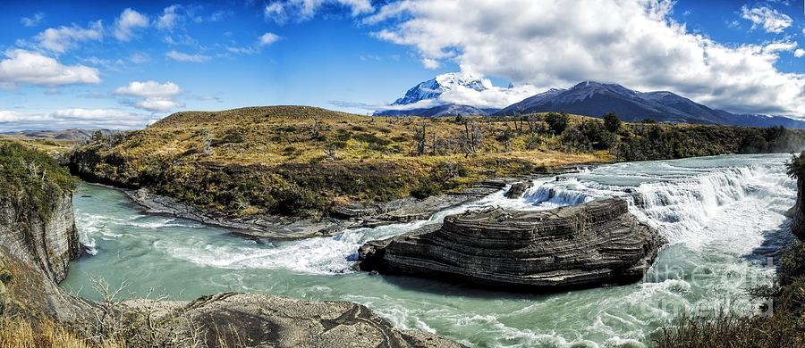 Mountain Photograph - Falls In Patagonia Chile Pano by Timothy Hacker