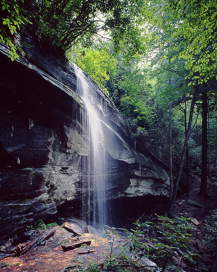 Waterfall Photograph - Falls near Brevard N. C. by John Rowe