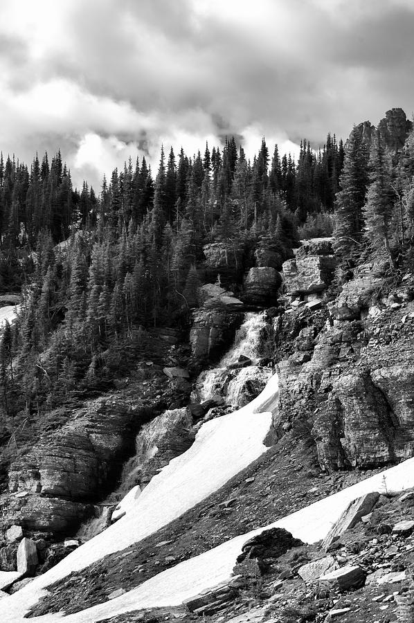 Falls Near Logan Pass Photograph by Allan Van Gasbeck