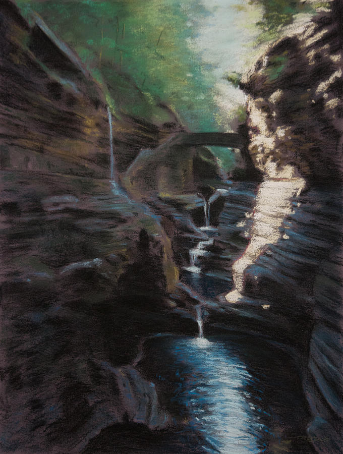 Falls Near Watkins Glen Painting by Christopher Reid