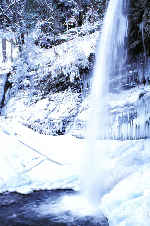 Falls of Hills Creek Winter Photograph by Thomas R Fletcher