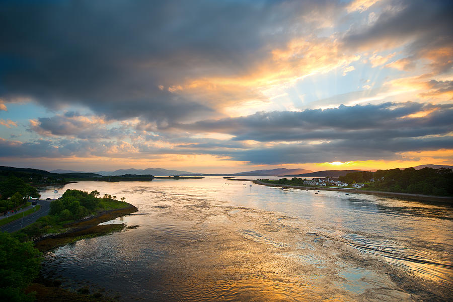 Sunset Photograph - Falls of Lora by Ray Devlin