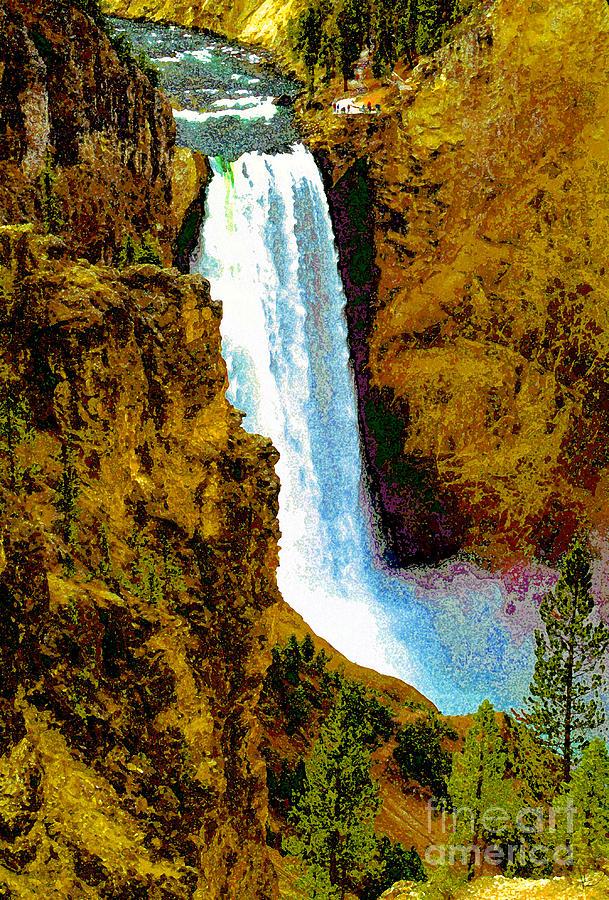 Falls of the Yellowstone Painting by David Lee Thompson