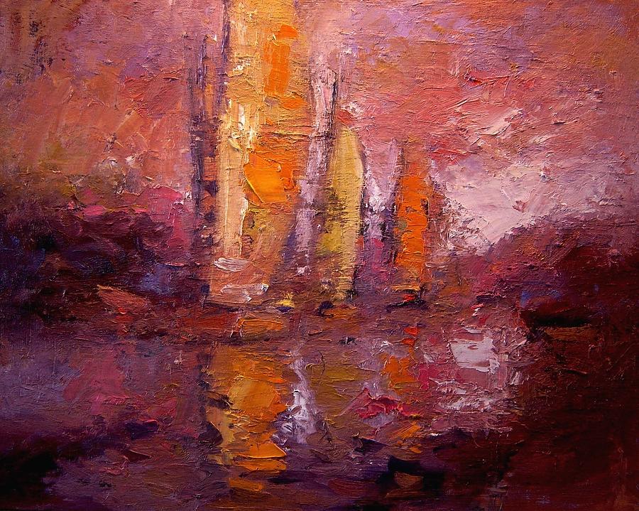 Fallucas at dusk Painting by R W Goetting