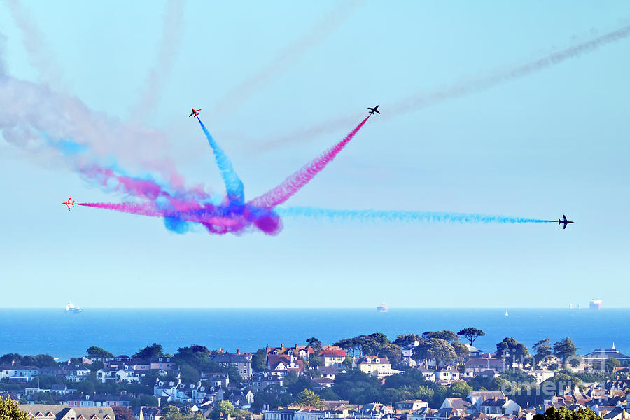 Falmouth Bay A Red Arrows Fan Photograph by Terri Waters