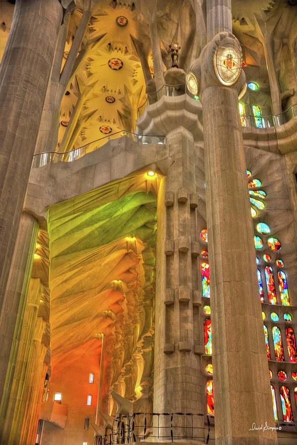 Familia Sagrada Light Rays Photograph by David Simpson