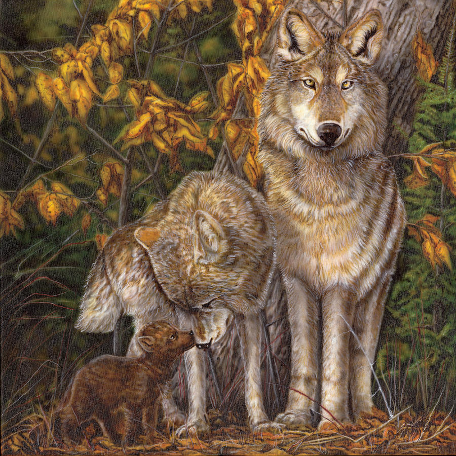 Wolves Painting - Family Affair by Wayne Pruse