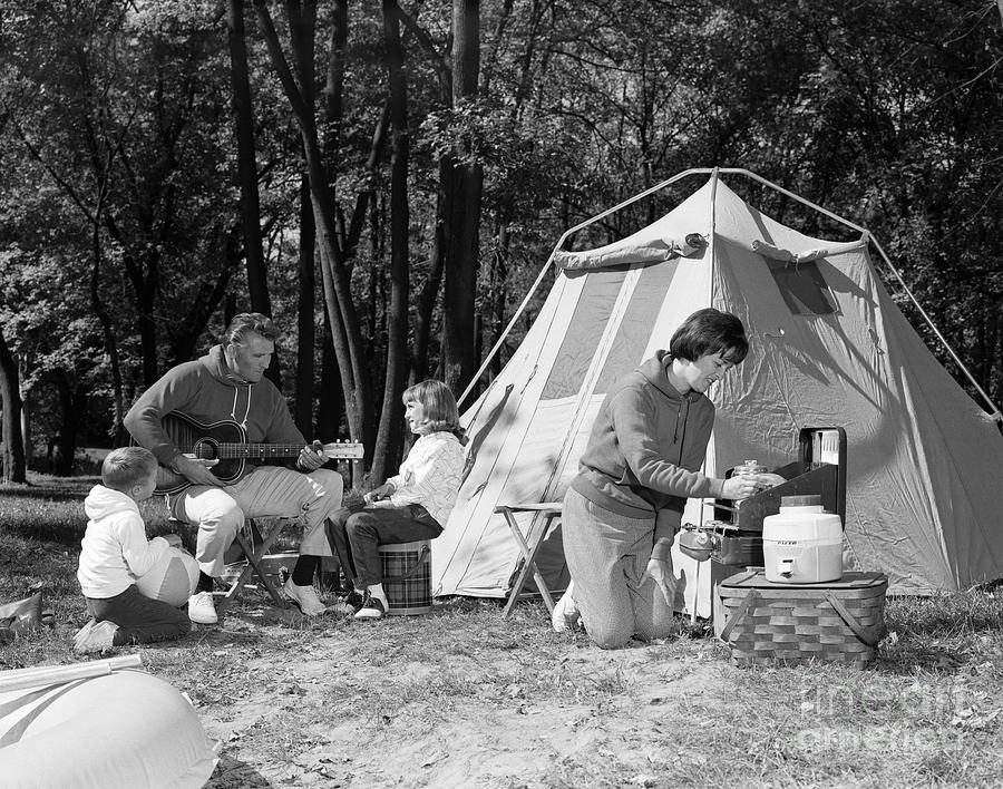 Family Camping, C.1970s Photograph by H. Armstrong Roberts/ClassicStock