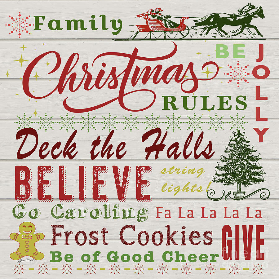 Family Christmas Rules-A Digital Art by Jean Plout