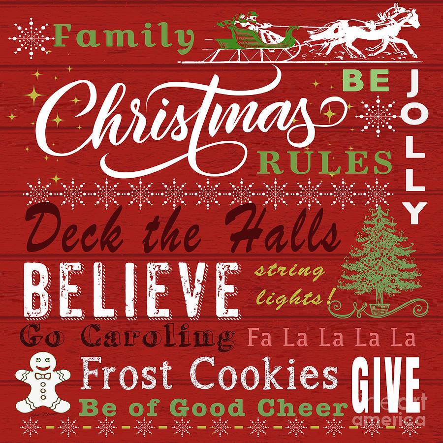 Family Christmas Rules-B Digital Art by Jean Plout