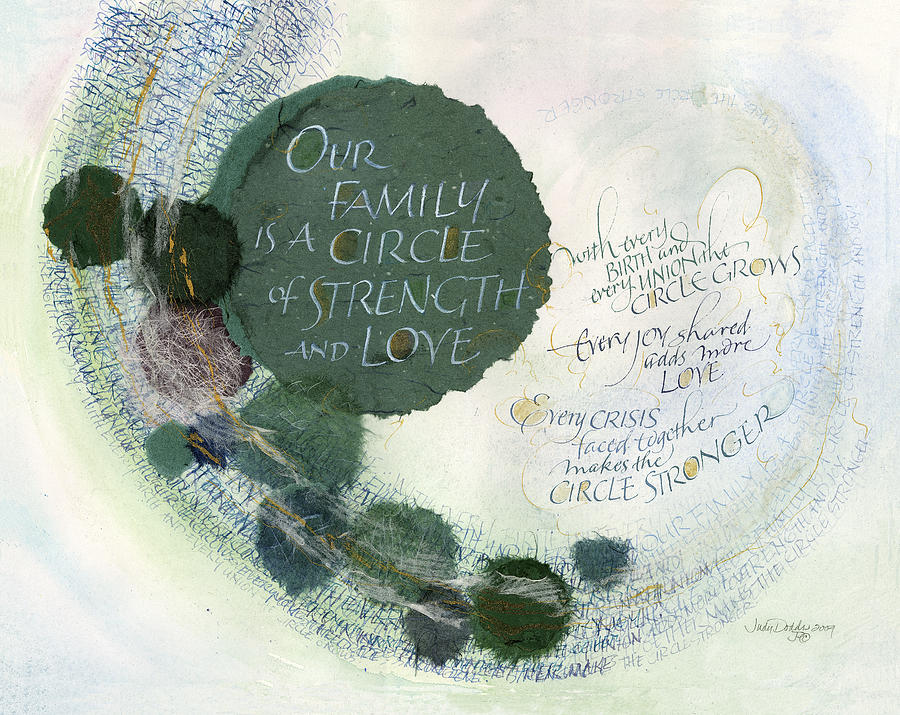 Fathers Day Painting - Family Circle by Judy Dodds