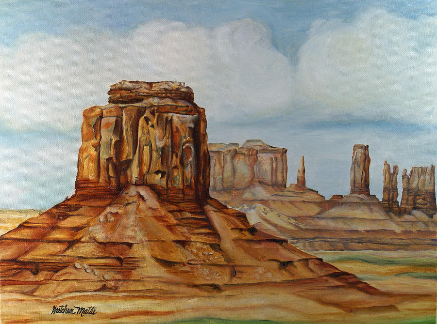 Landscape Painting - Family Gathering by Gretchen Matta Landscape Painting - Family Gathering by Gretchen Matta