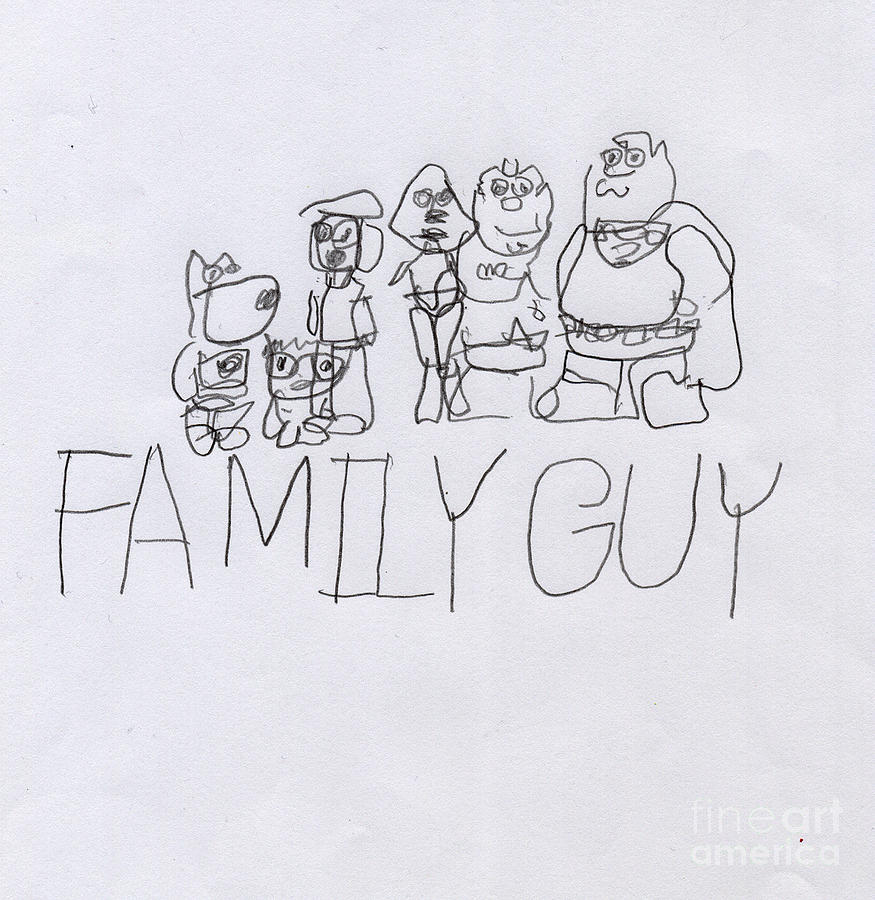 Family sign pencil sketch imitation dark Vector Image