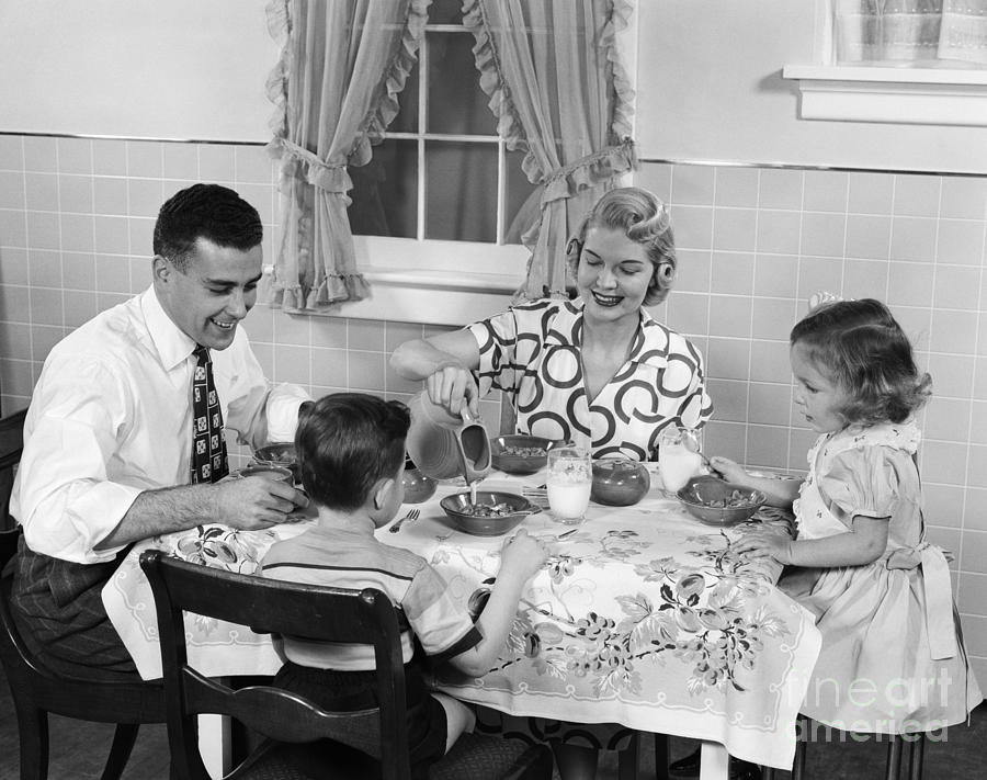 Family Having Breakfast, C.1950s Photograph by H. Armstrong Roberts/ClassicStock