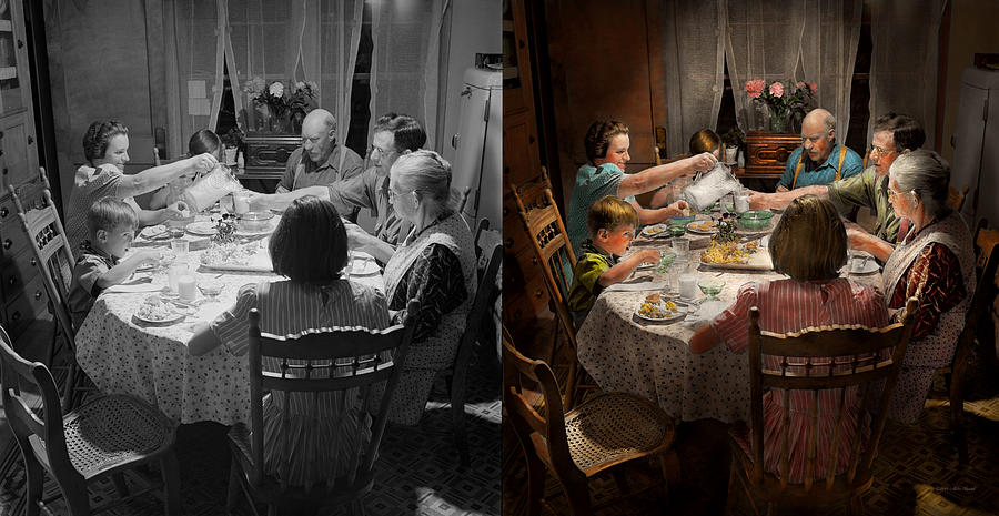 Family - Home for the holidays 1942 Side by Side Photograph by Mike Savad
