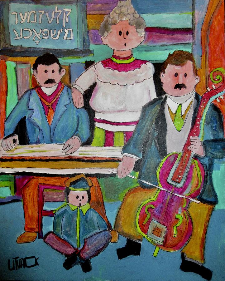 Family Klezmer Band Duet Painting by Michael Litvack