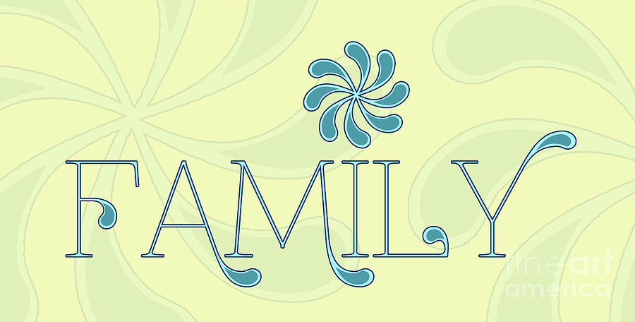Typography Digital Art - Family by L Machiavelli