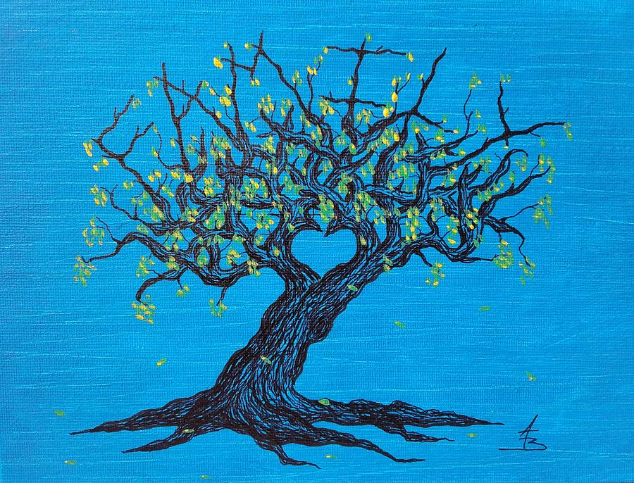 Family Love Tree Drawing by Aaron Bombalicki