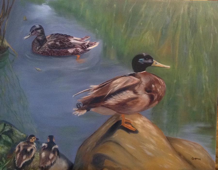 Family of ducks Painting by Sue Price - Pixels