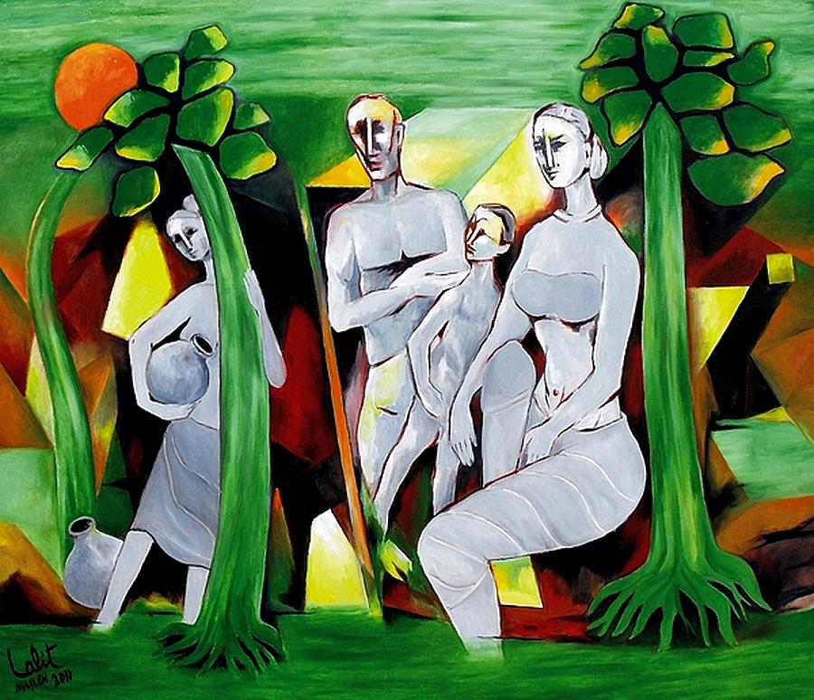 Man Painting - Family of Man by Lalit Jain