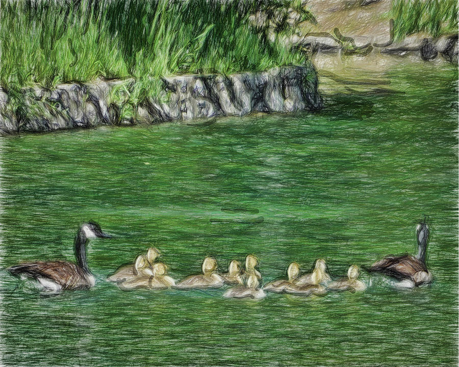 Family Outing Digital Art by Leslie Montgomery